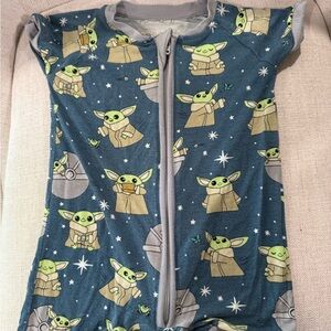 Little Sleepies Yoda Blue Onesie